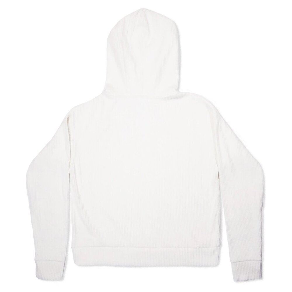 EVERYDAY CALIFORNIA Malibu Ribbed Hoodie in White NWT - Picture 6 of 11